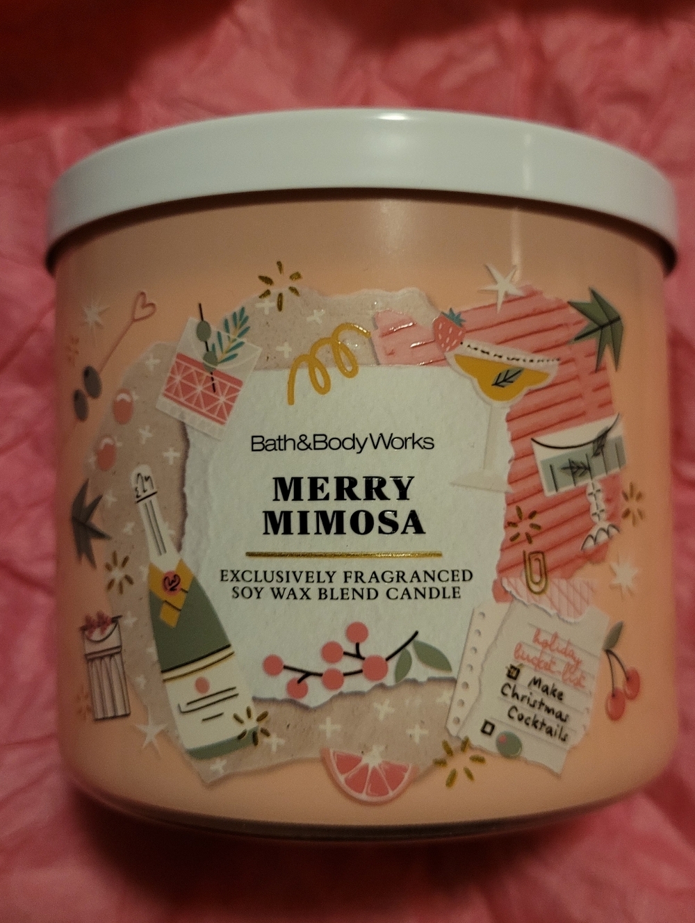 Bath & Body Works Merry Mimosa Candle - Peach